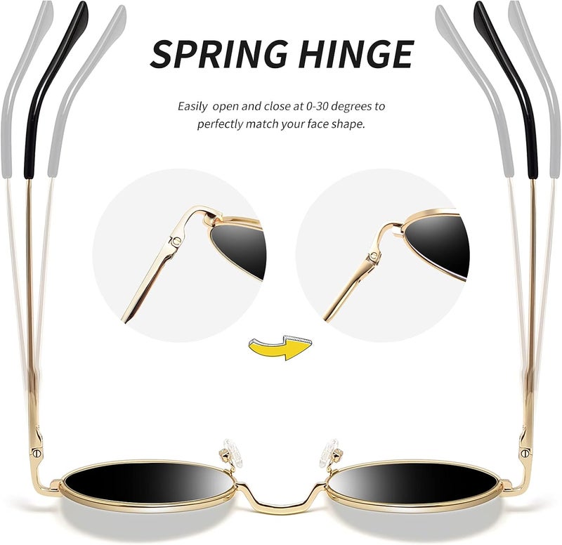 Joopin Hippie Round Sunglasses for Women Men Small Circle Sun Glasses Polarized UV400 Protection - Image 5